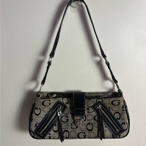 G by Guess Y2K Shoulder Bag w/ Multiple Zippers & Signature Print